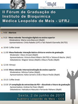 II Fórum de Graduação do Instituto de Bioquímica