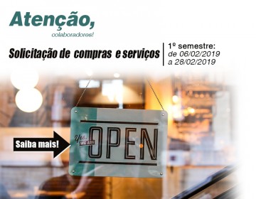 Período para solicitação de compras e serviços