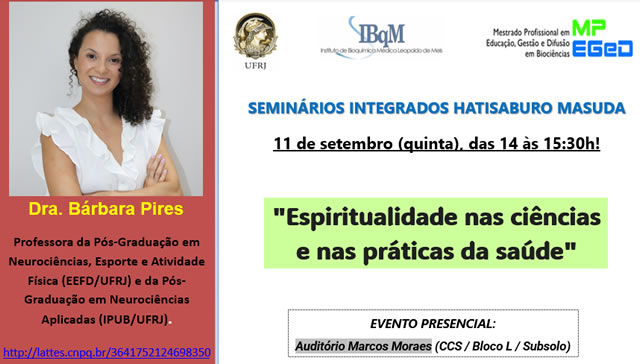 Cartaz de divulgação: Seminário Integrado Hatisaburo Masuda